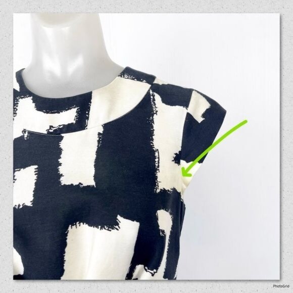 KATE SPADE MARIELLA DRESS SILK BLEND BLACK AND WHITE PRINT 2 - Picture 6 of 15